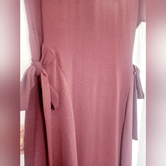 Zara Sz M Elegant Plum Midi Dress - Picture 5 of 6